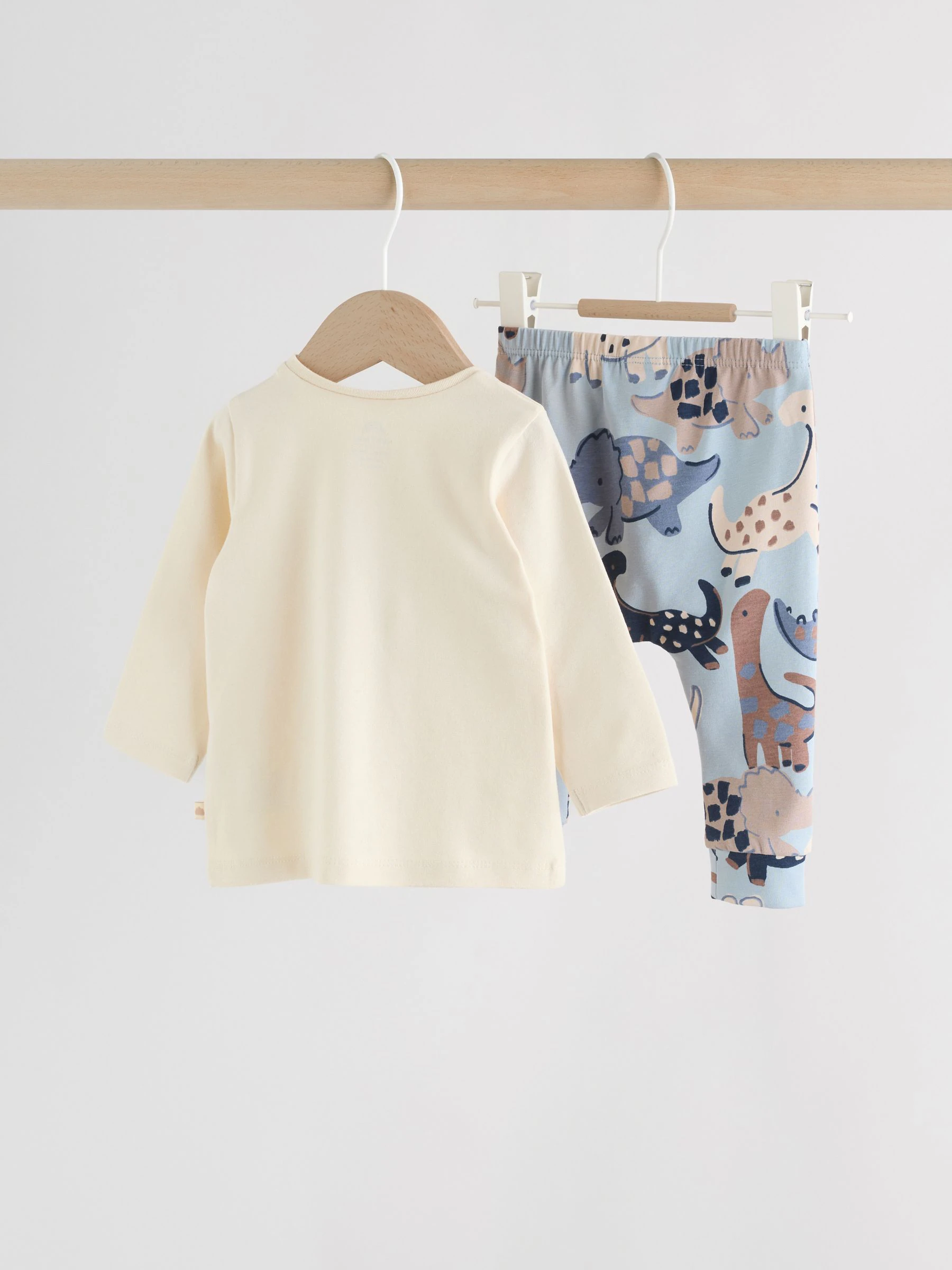 Blauw met dinosaurus - Top en Leggings 2 -delige Babyset (0mnd-3jr)