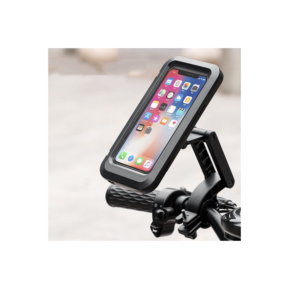 Vanntett, roterbar mobilholder for sykkel / motorsykkel / moped