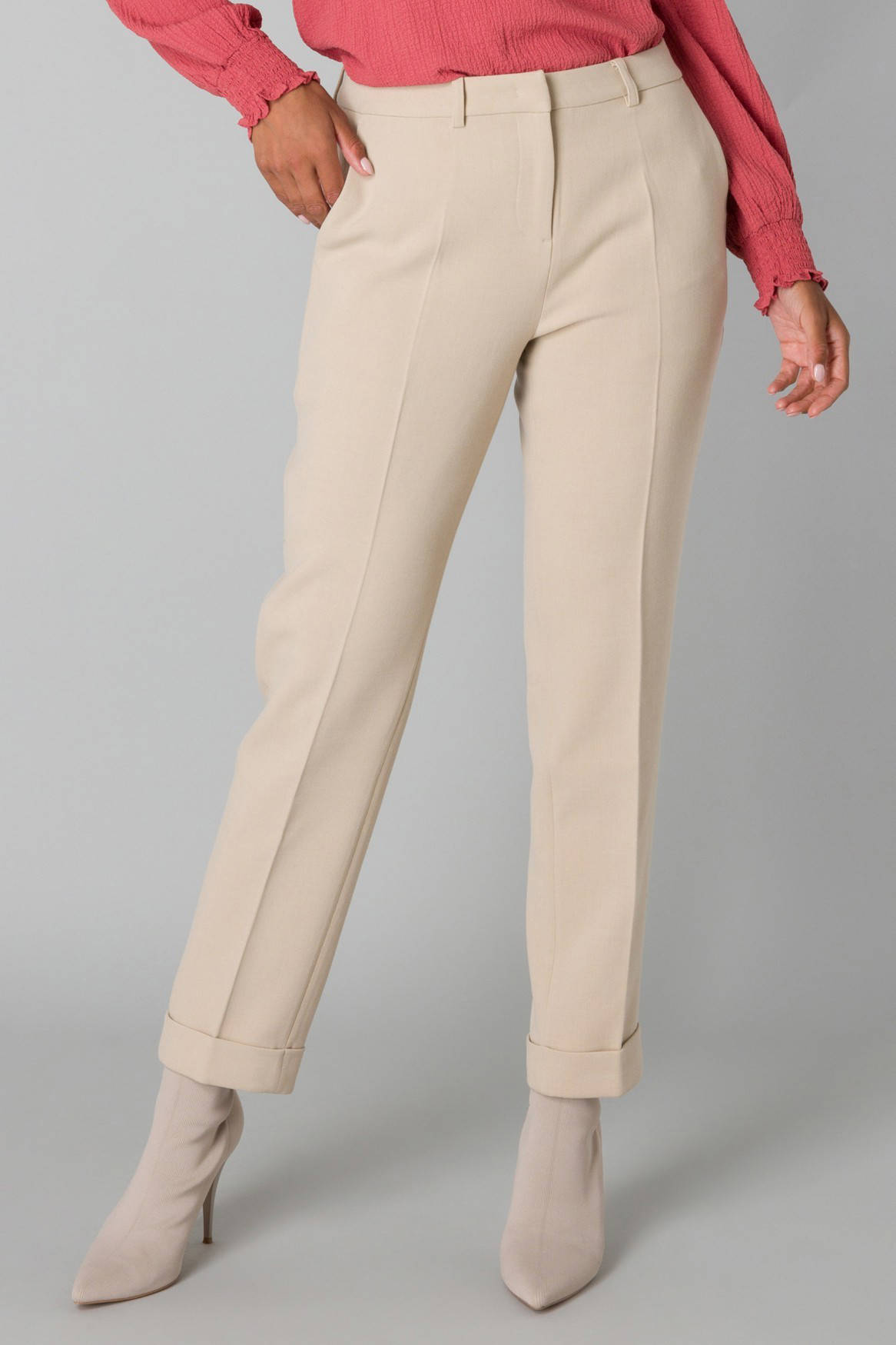 Yest straight fit broek beige