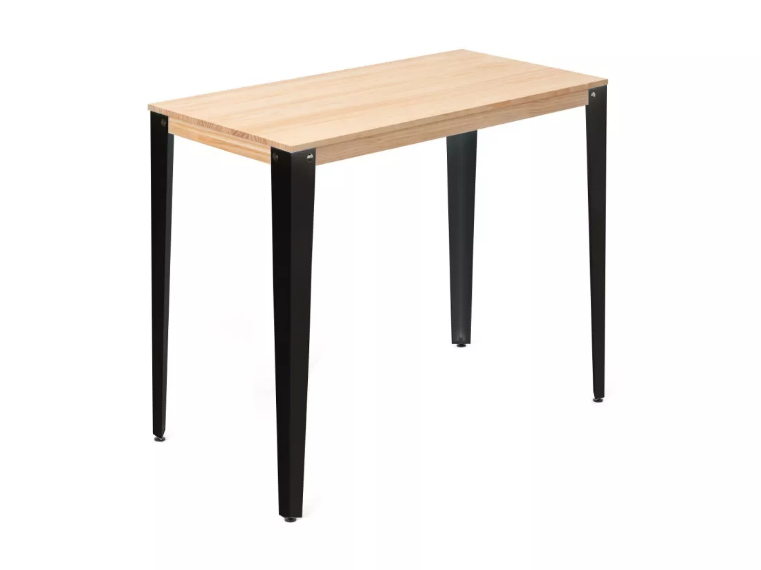 Table Mange debout Lunds 60X110x110cm Noir-Naturel. Box Furniture
