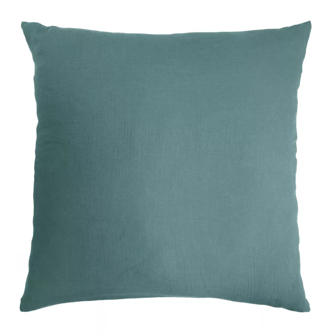 Taie d'oreiller carrée gaze de coton (60 x 60 cm) Gaïa Bleu canard