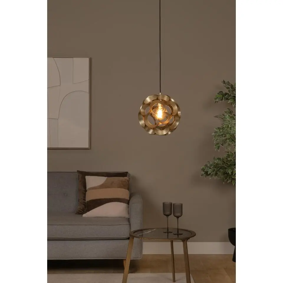 Lucide HANNELORE Hanglamp - Mat Goud / Messing