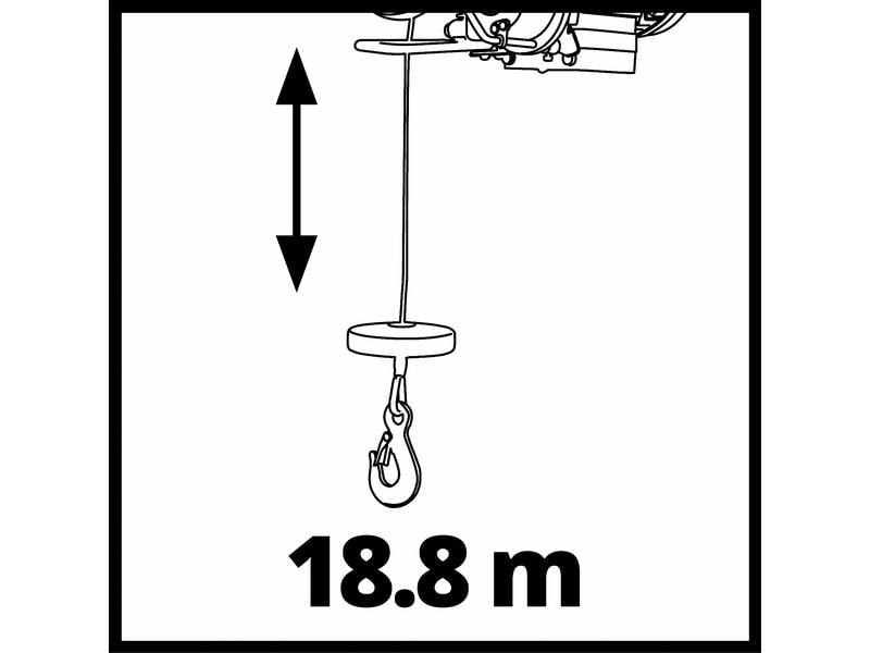 Einhell Seilhebezug TC-EH 1000, 1000 kg Ermöglicht bequemes und schonendes Heben schwerer Lasten per Knopfdruck