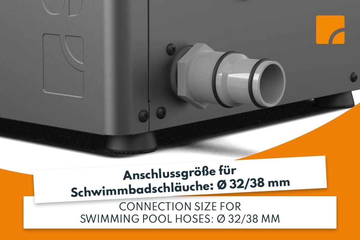 STEINBACH Wärmepumpe Solid 4,3 – 049400Y – Energieeffiziente Wärmepumpe für Pools bis 20.000 l – Mit App-Steuerung, Salzwasser geeignet, besonders leiser Betrieb, Kabelgebunden