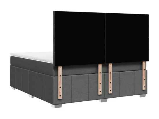 Sommier à lattes de lit avec matelas Gris foncé 180x200cm Tissu