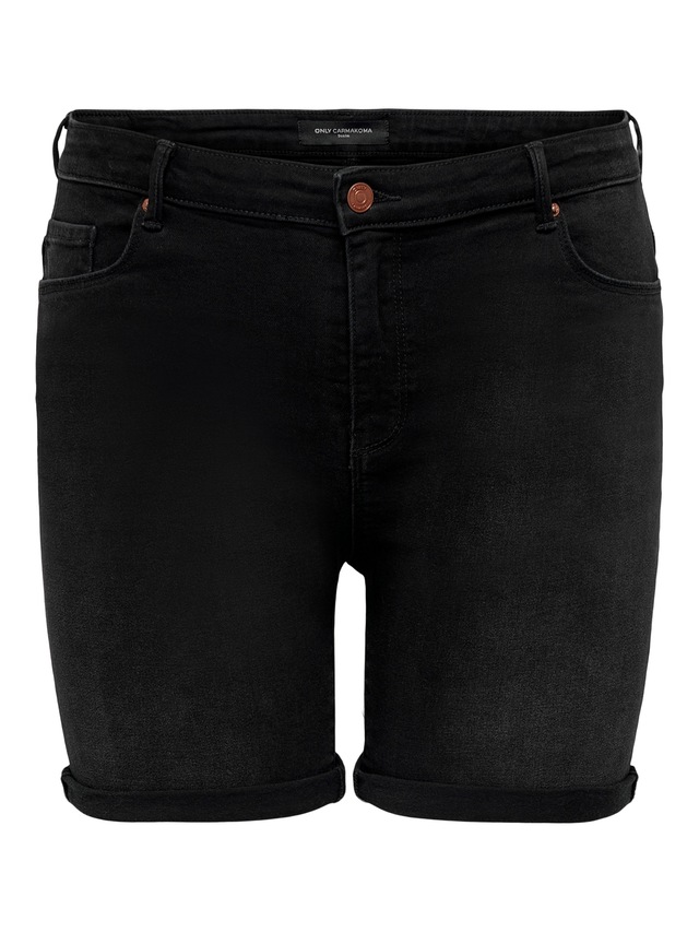 ONLY CARMAKOMA Jeansshorts »CARLAOLA HW SHORTS AZG573 DNM« mit schmalem Umschlag