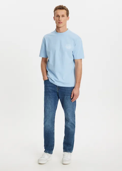 T-shirt met print late night blauw (BLW.L)