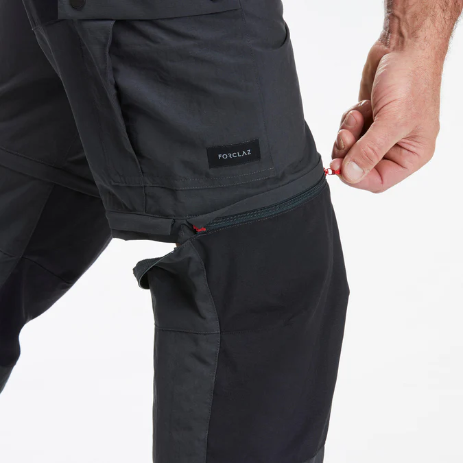Decathlon Forclaz - Calça de caminhada Forclaz MT100 masculina 2 em 1 com zíper