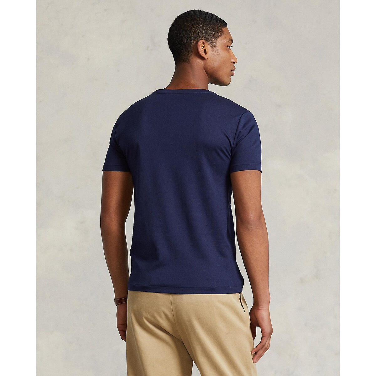 POLO RALPH LAUREN<br>Camiseta reta com gola redonda em malha interlock