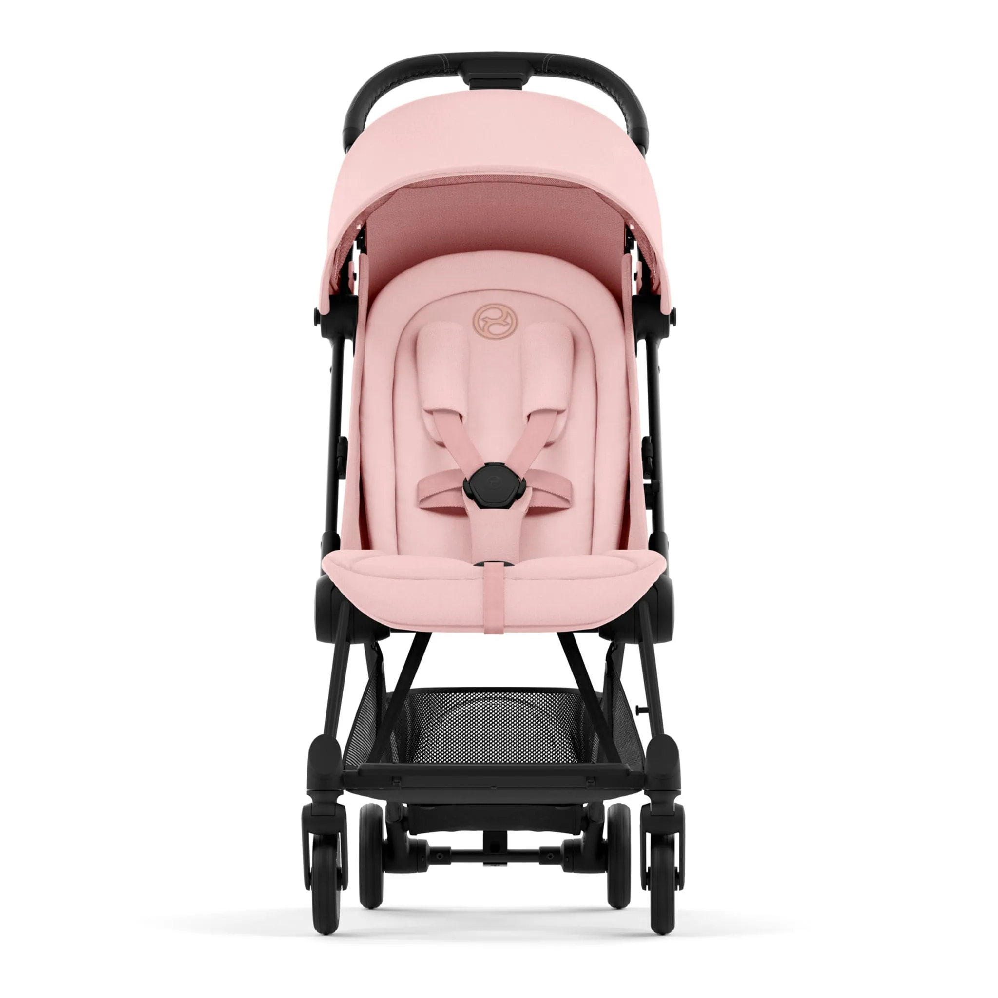 Cybex Poussette Coya - Cadre noir mat avec siège rose pêche