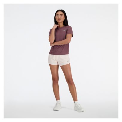 Maillot manches courtes New Balance Athletics Run Violet Femme