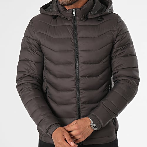 Doudoune Capuche Gris Anthracite
