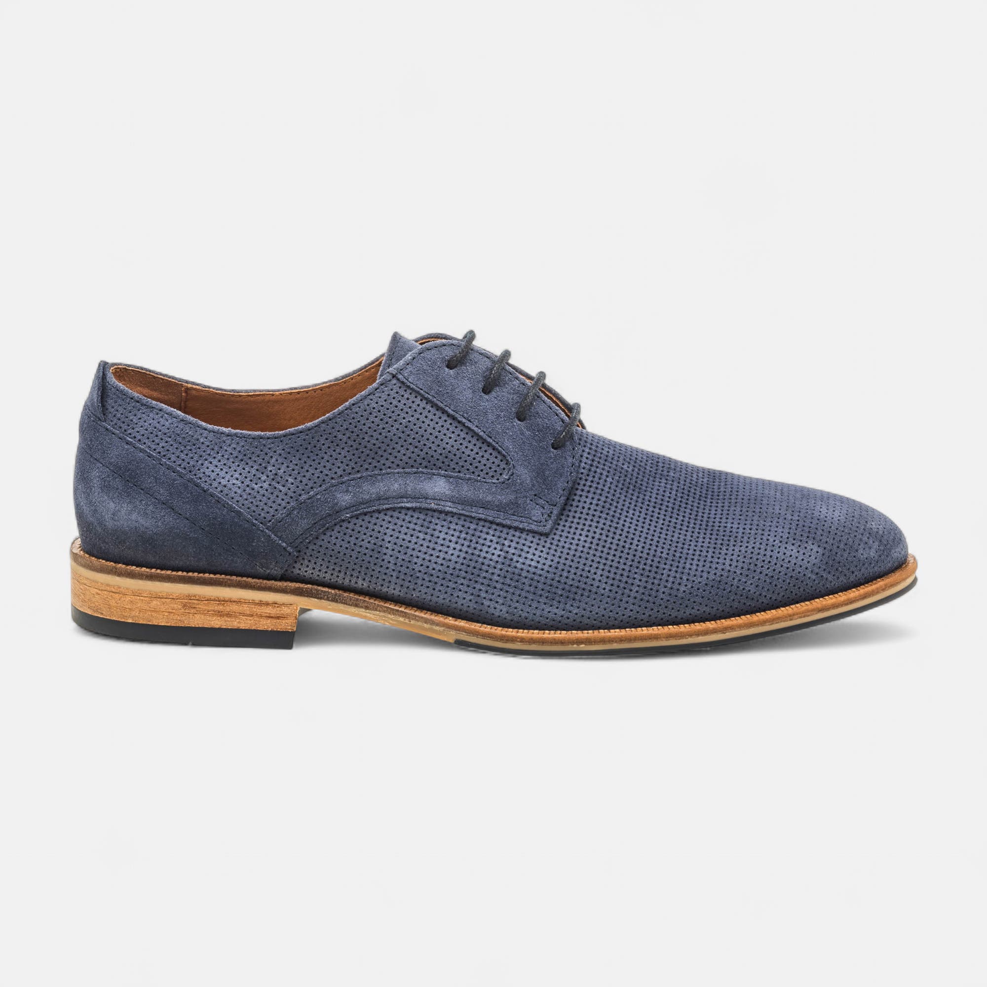 Derbies Homme en cuir bleu
