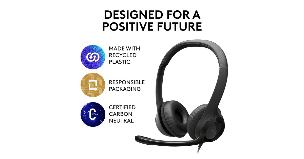 LogitechUSB Headset H390 on-ear   (Zwart, Retail)