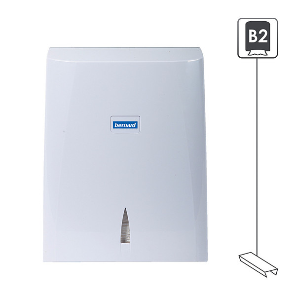 Distributeur essuie-mains pliés en C Bernard ABS blanc
