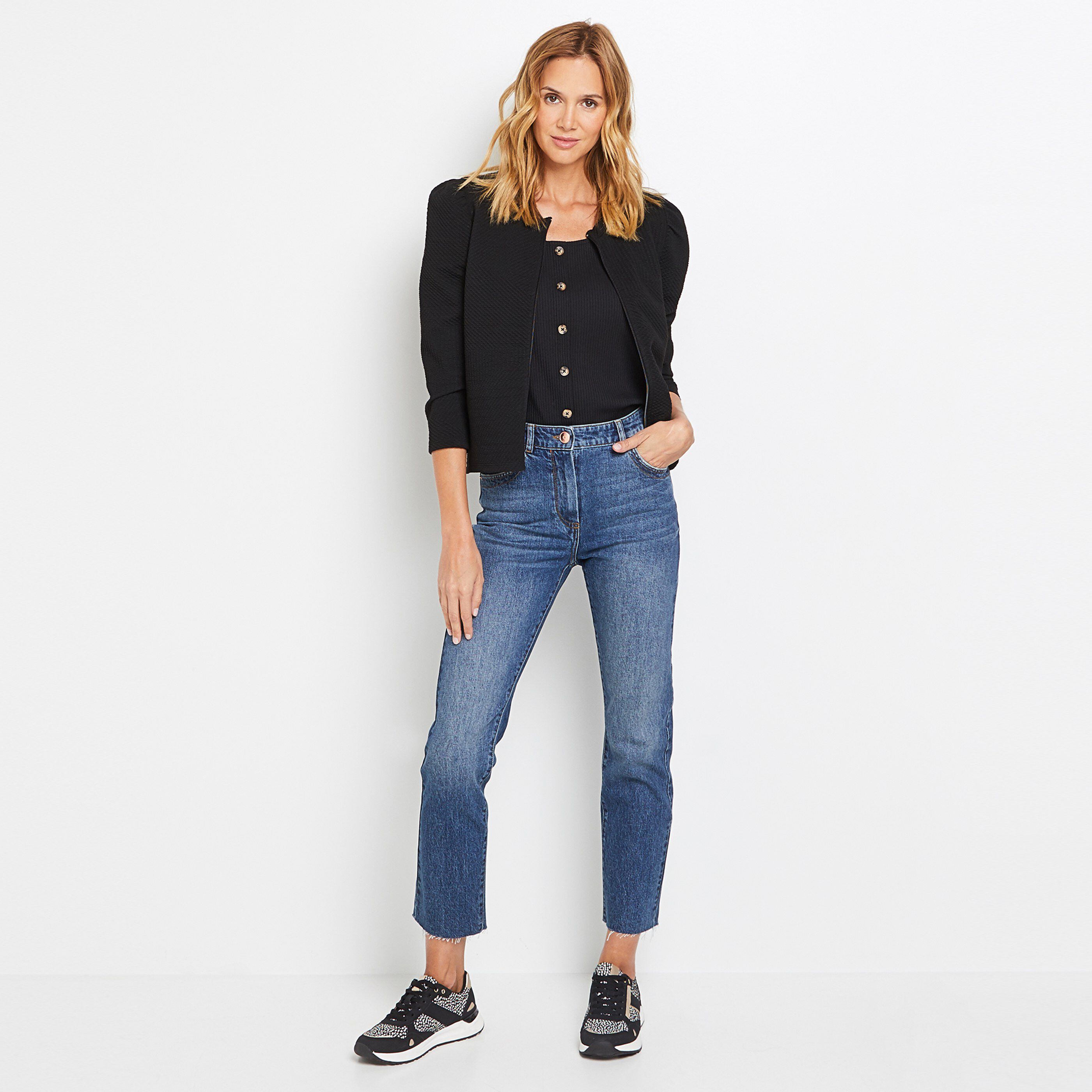 Jean droit raccourci JOKARI femme - DARK STONE
