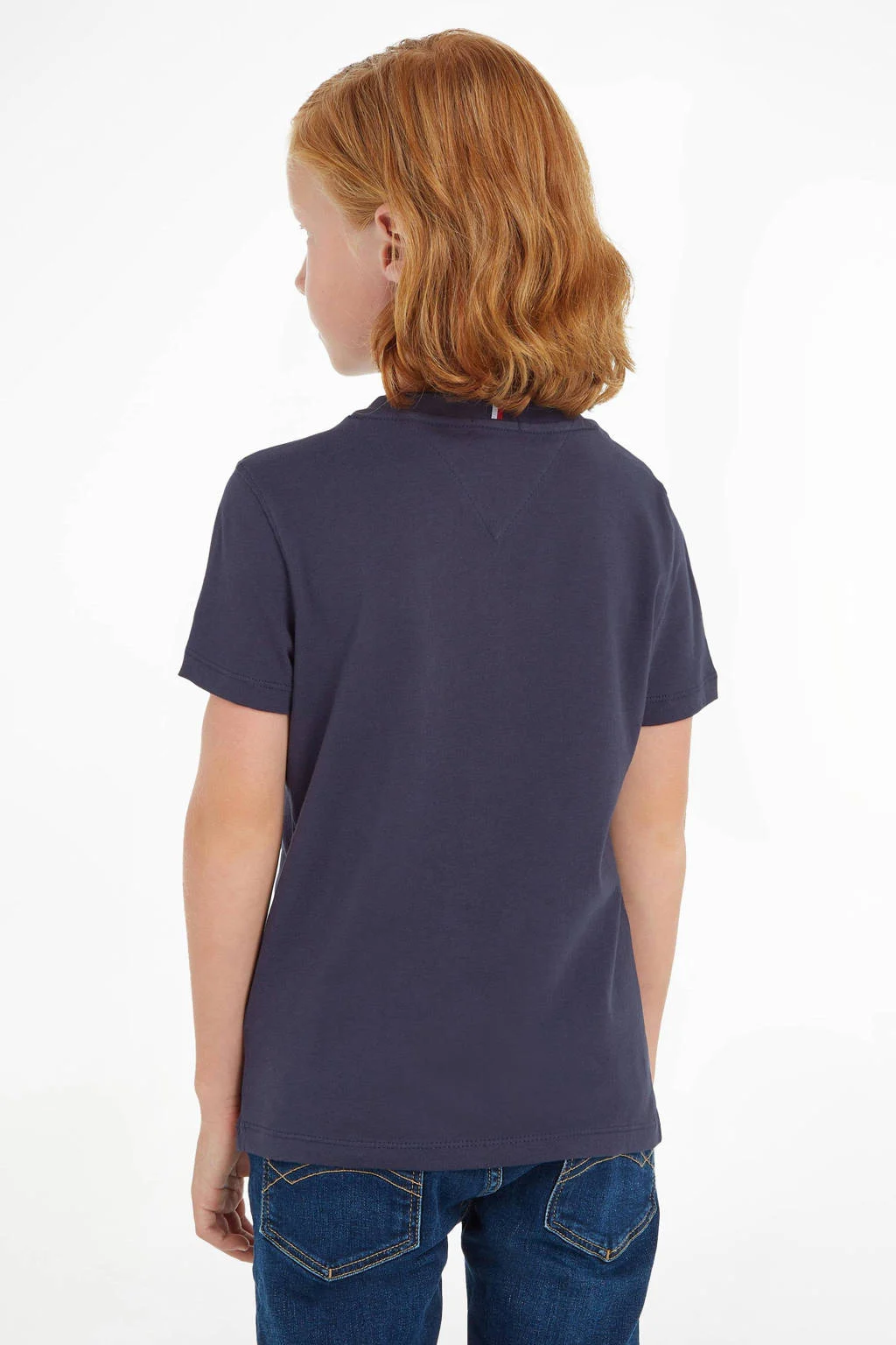 Tommy Hilfiger unisex T-shirt van katoen donkerblauw