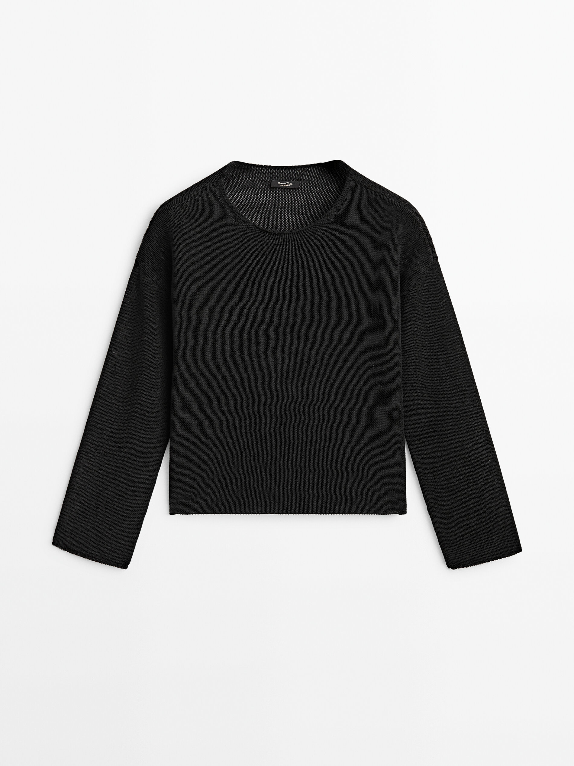 Blusa cropped de malha - PRETA