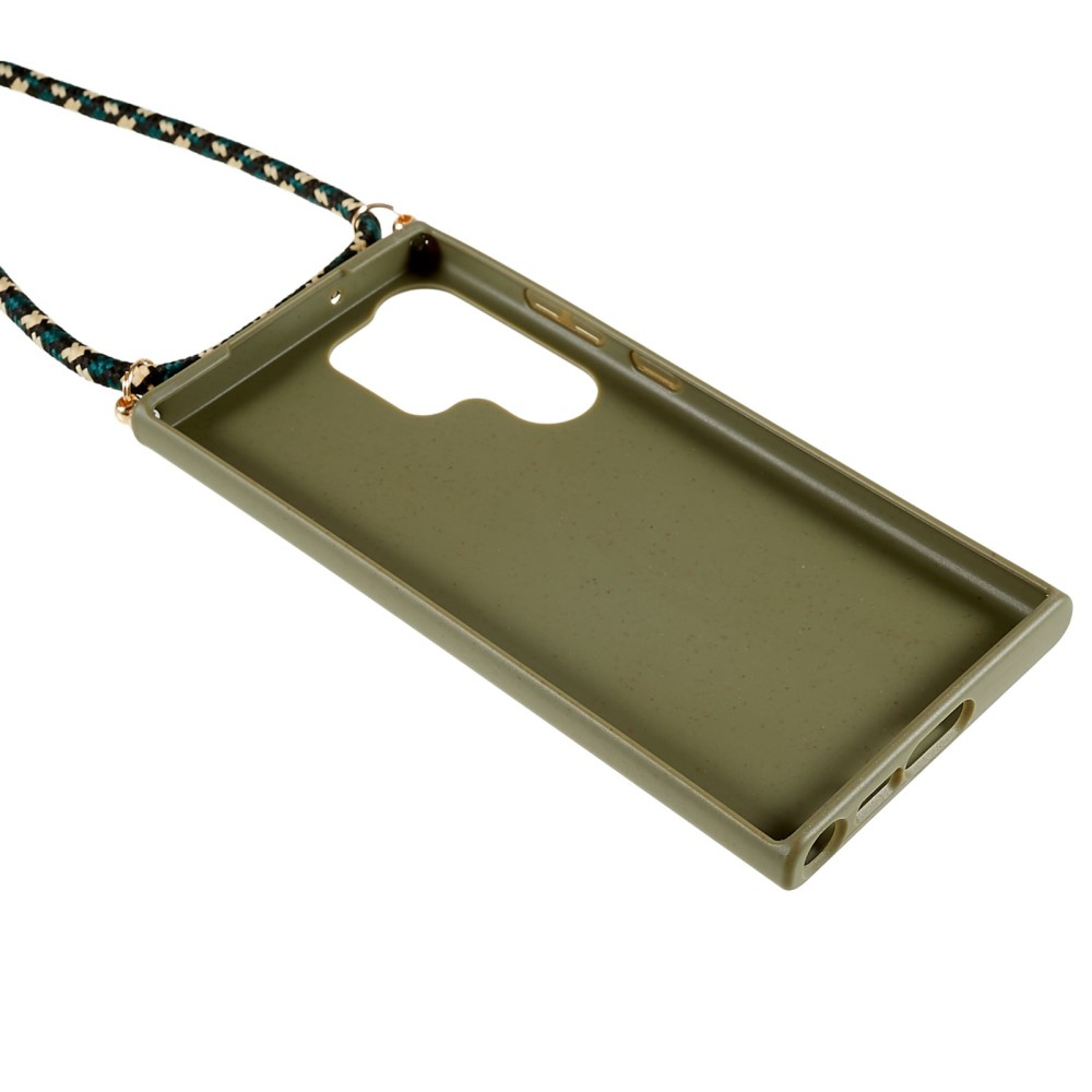 Samsung Galaxy S23 Ultra 5G Necklace Bio Gummi Case Hülle Eco Friendly Nachhaltig Kompostierbar   Handykette (150cm) - Dunkelgrün