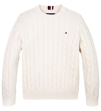 Tommy Hilfiger Bluse - Strik - Essential Reg CaBlå - Ivory Petal