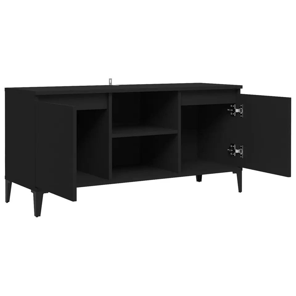 vidaXL - Tv-kast - Zwart - Bewerkt hout