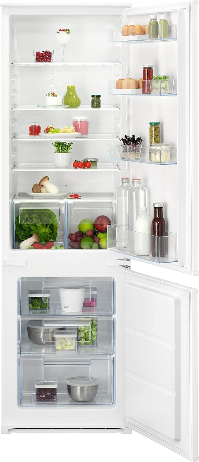 AEG Einbau-Kühl-Gefrier-Kombination 178cm, Serie 5000 ColdSense: schnelle Temperatur-Wiederherstellung, Kühlen 198L, Gefrieren 73L, LowFrost, LED-Display, Schnell-Gefrieren, Schlepptür, OSC5S183ES