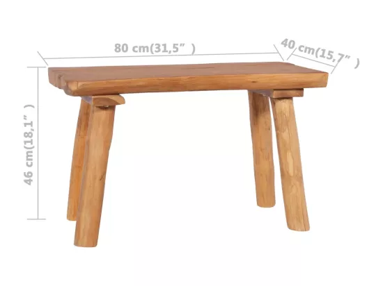 Banc de jardin 80 cm Bois de teck massif