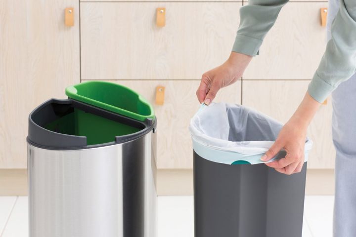 Touch Bin New Recycle afvalemmer, 23/10 liter, kunststof binnenemmer -