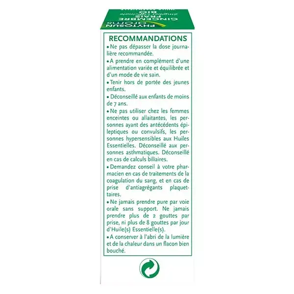 Óleo Essencial de Gengibre Fresco Orgânico Phytosun Arôms 5ml