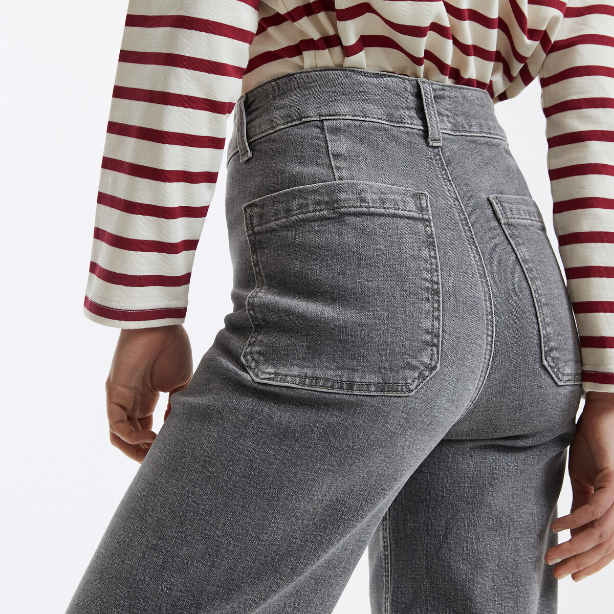 COLEÇÕES LA REDOUTE<br>Calças jeans largas de cintura alta
