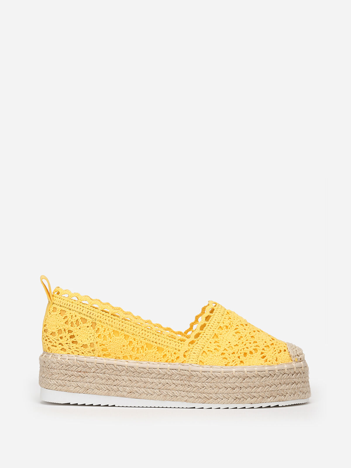 Espadrilles à plateforme en crochet- Jaune
