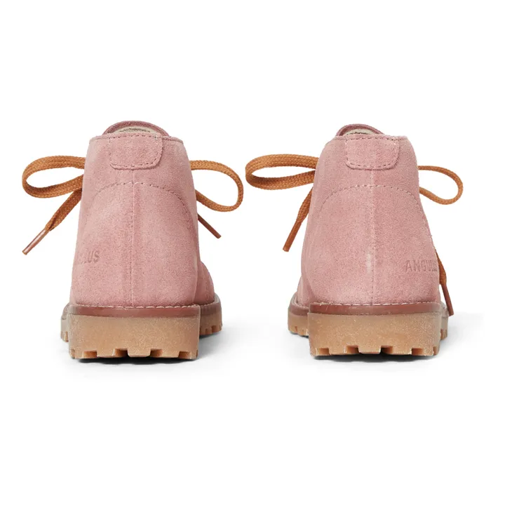 Angulus Bottines Lacets Suede | Rose pâle