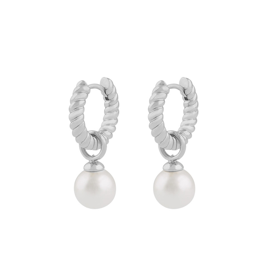 Snö Of Sweden Lydia Pearl Ring Pendant Earring Silver/White Onesize
