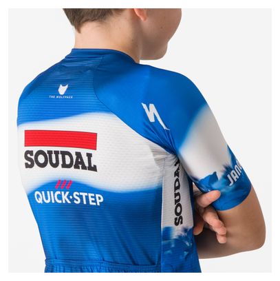 Maillot Manches Courtes Enfant Castelli Aero Kid Soudal Quick-Step 2024 Bleu