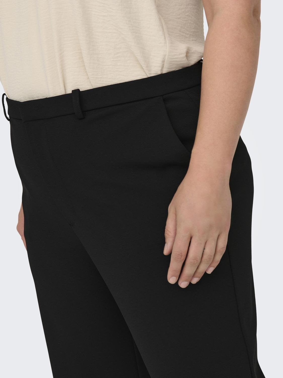CARRAFFY-YO Gerade geschnitten Klassische Hose Black
