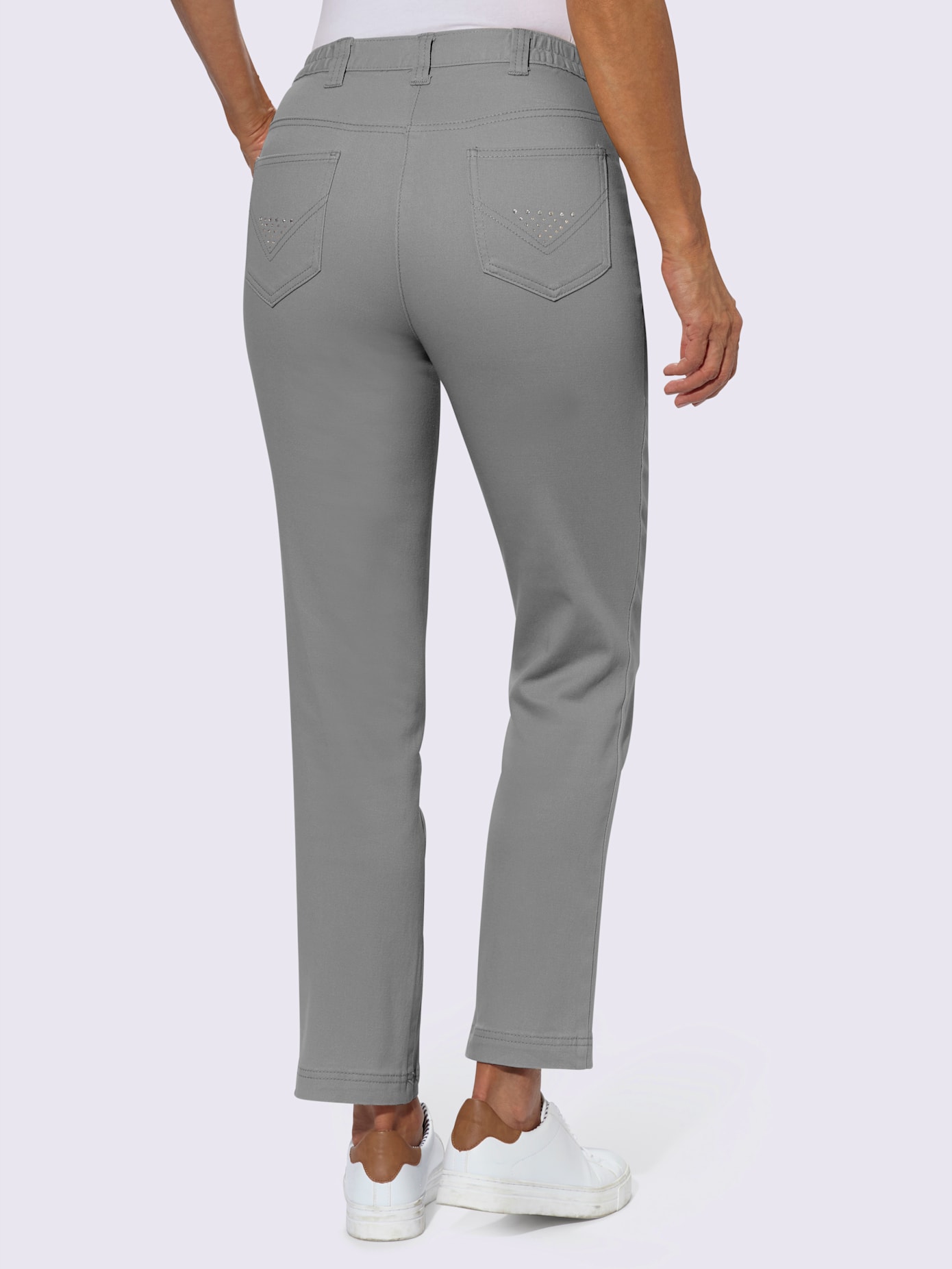 Jean coupe droite avec ceinture élastique au dos