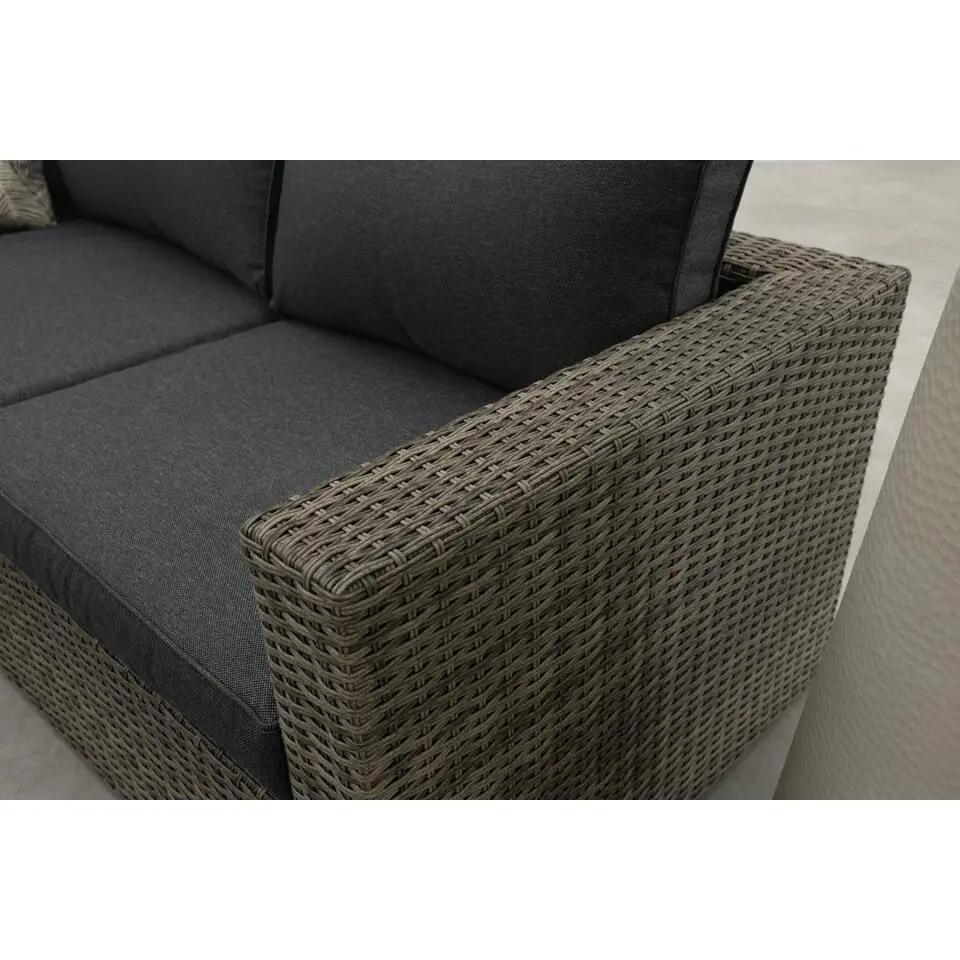Atlanta wicker loungeset 5-delig – Organic grey - Garden impressions