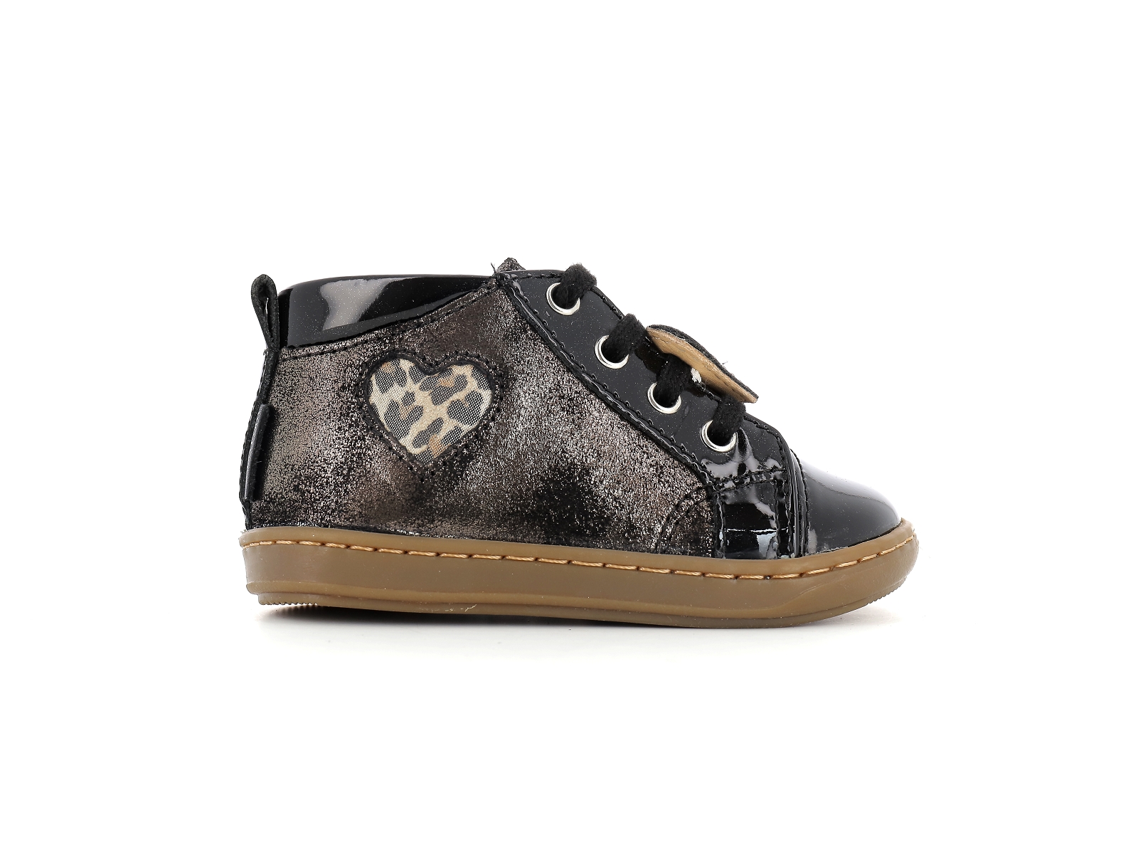 Shoopom-BOUBA HEART Nubuck Noir Leopard