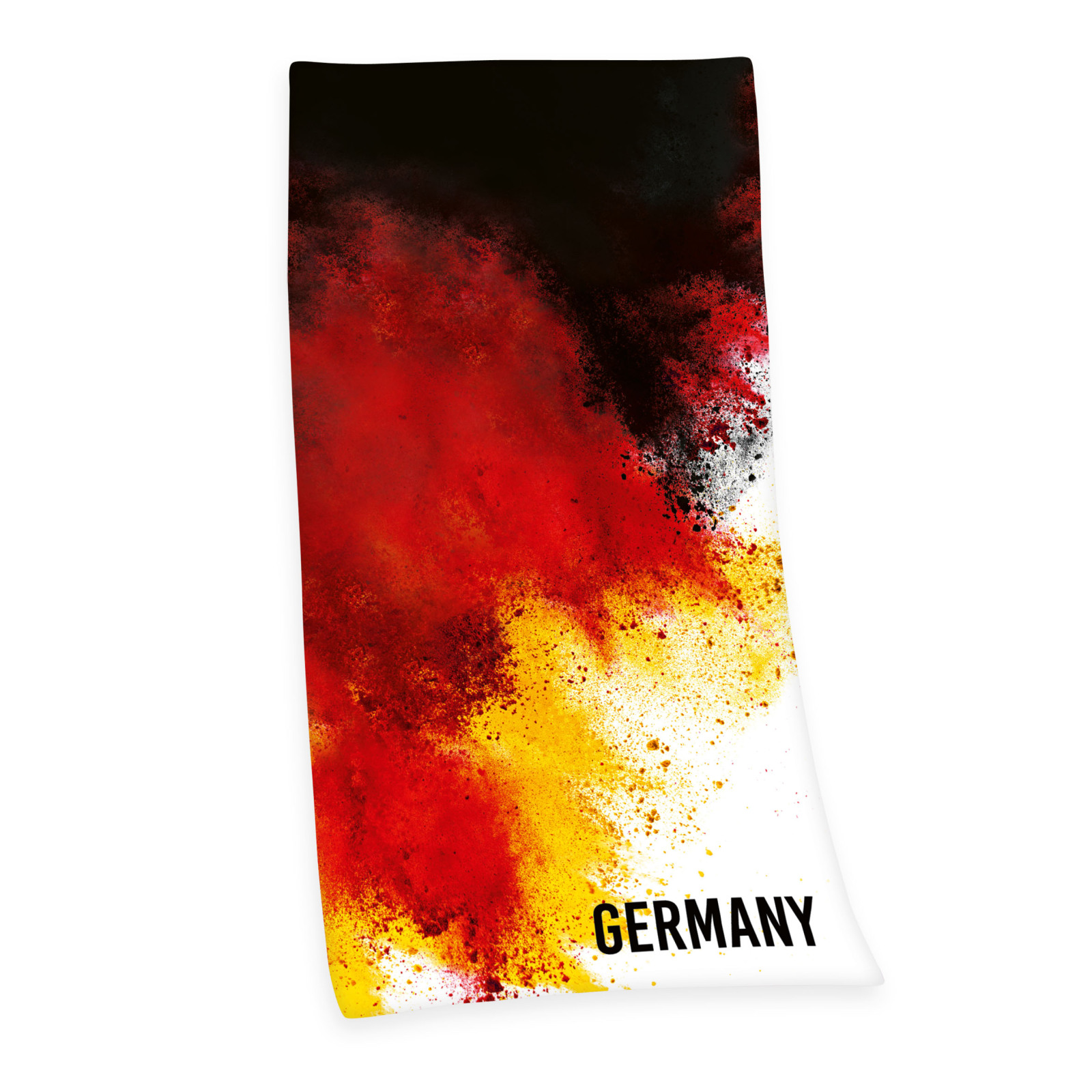 Velourstuch GERMANY - schwarz-rot-gelb - 75x150 cm