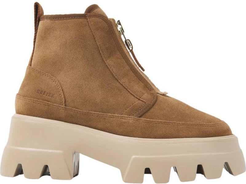 Nubikk - Flore Rock FUR - Enkellaarsjes - Camel - Nubuckleer