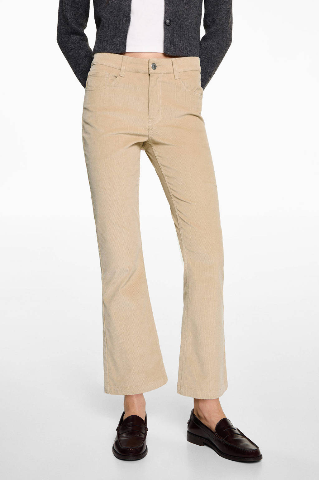 MANGO TEEN flared casual broek beige