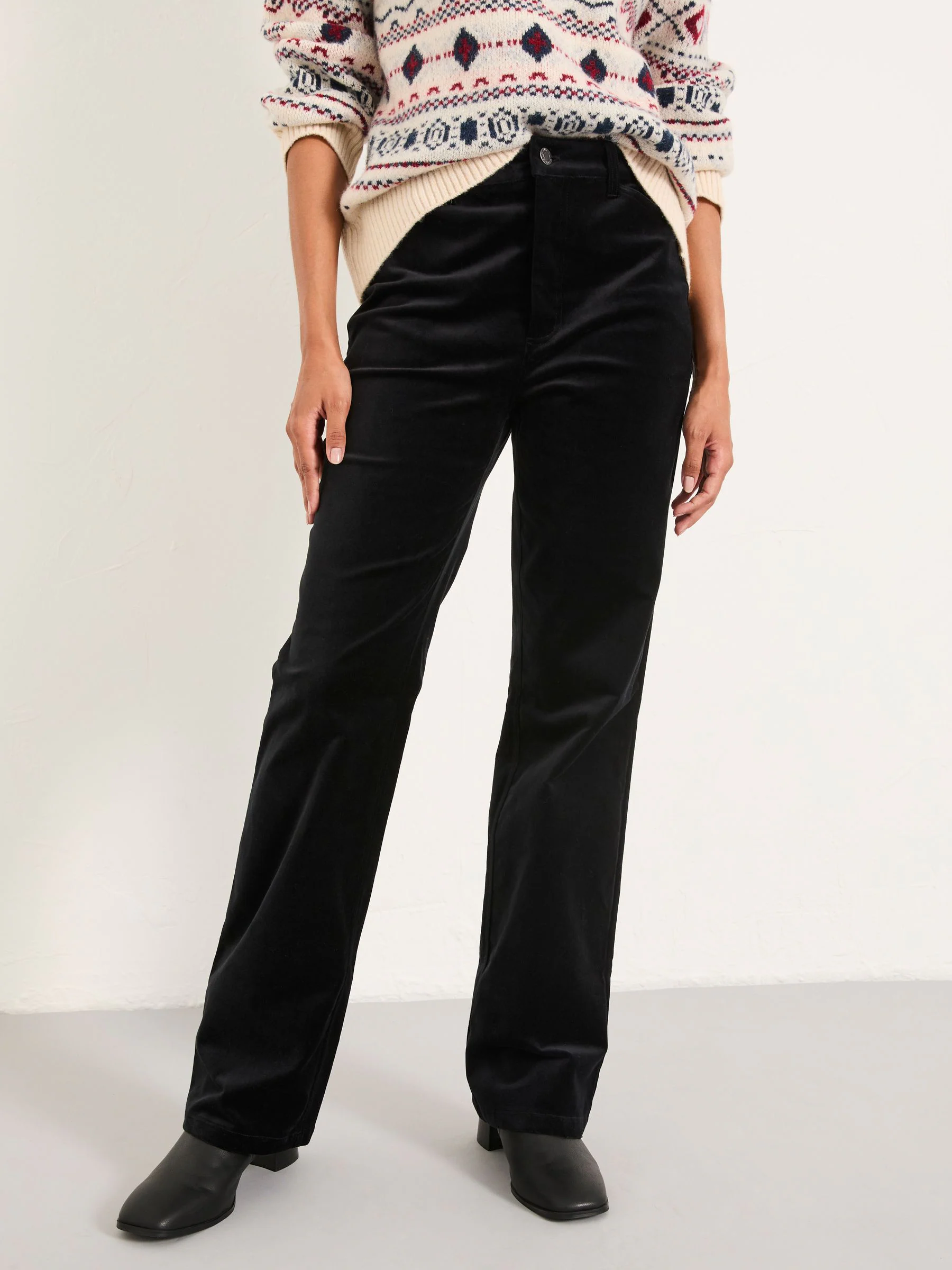 FatFace Wide Leg Velvet Trouser