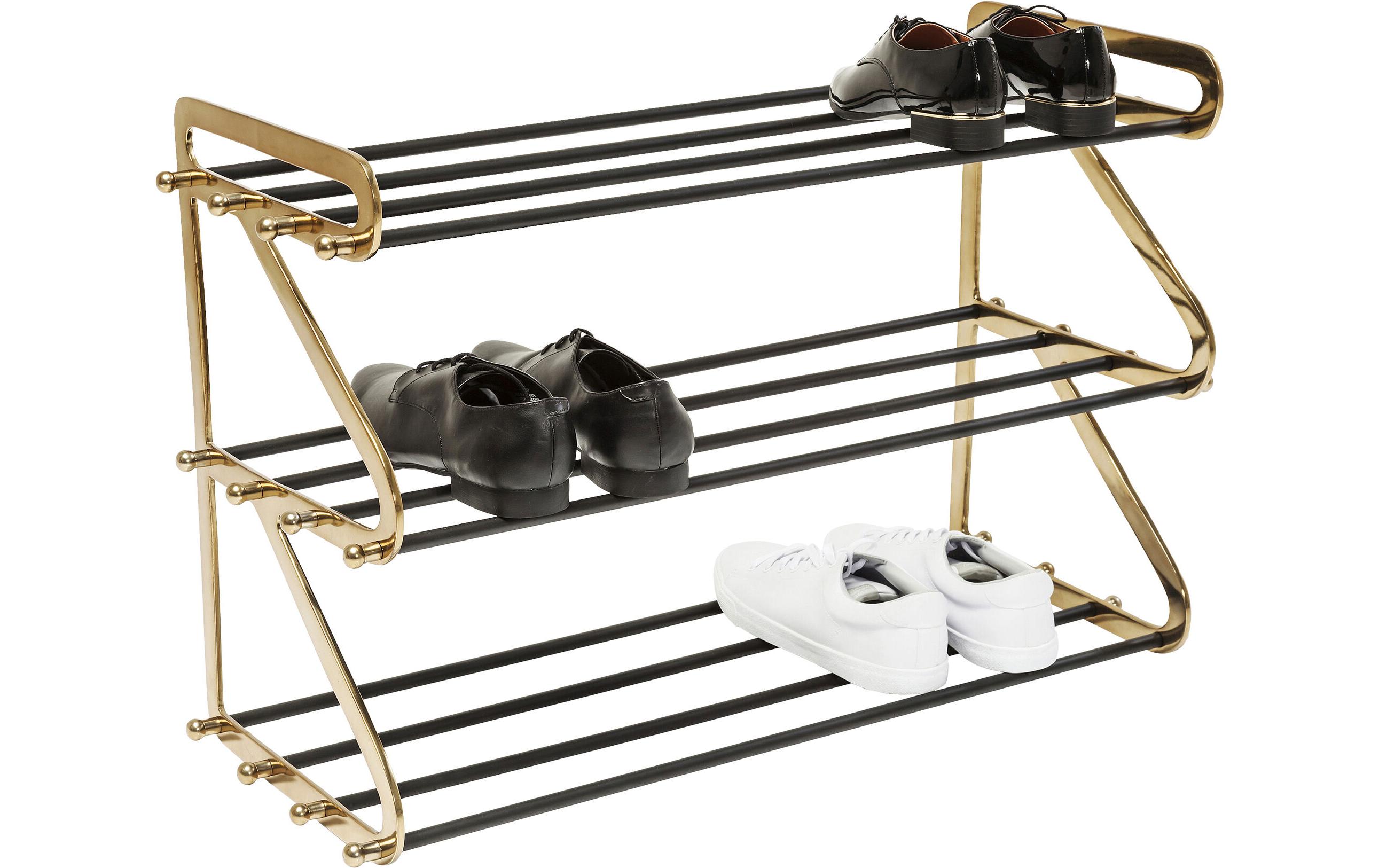 Schuhregal Walk Big 84 x 55 cm, Gold/Schwarz<br>Organizer für Schuhe