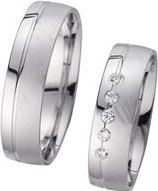 Trouwringen witgoud met Diamanten breedte 5,5 mm