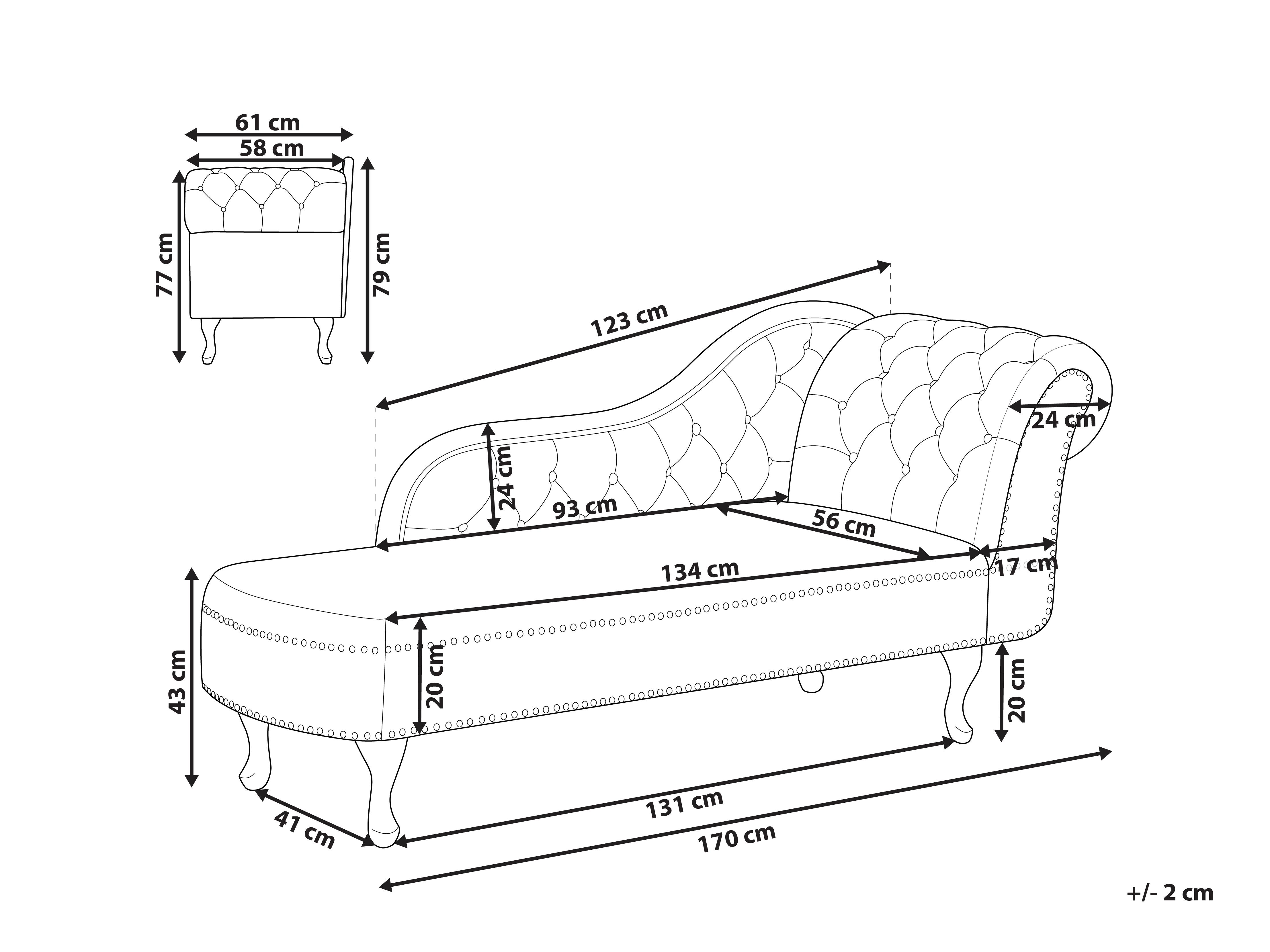 Rechtszijdige chaise longue NIMES Fluweel Mintgroen