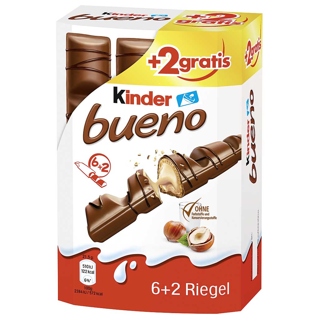 Kinder Bueno 8 Schokoriegel 172g MHD:6.5.25