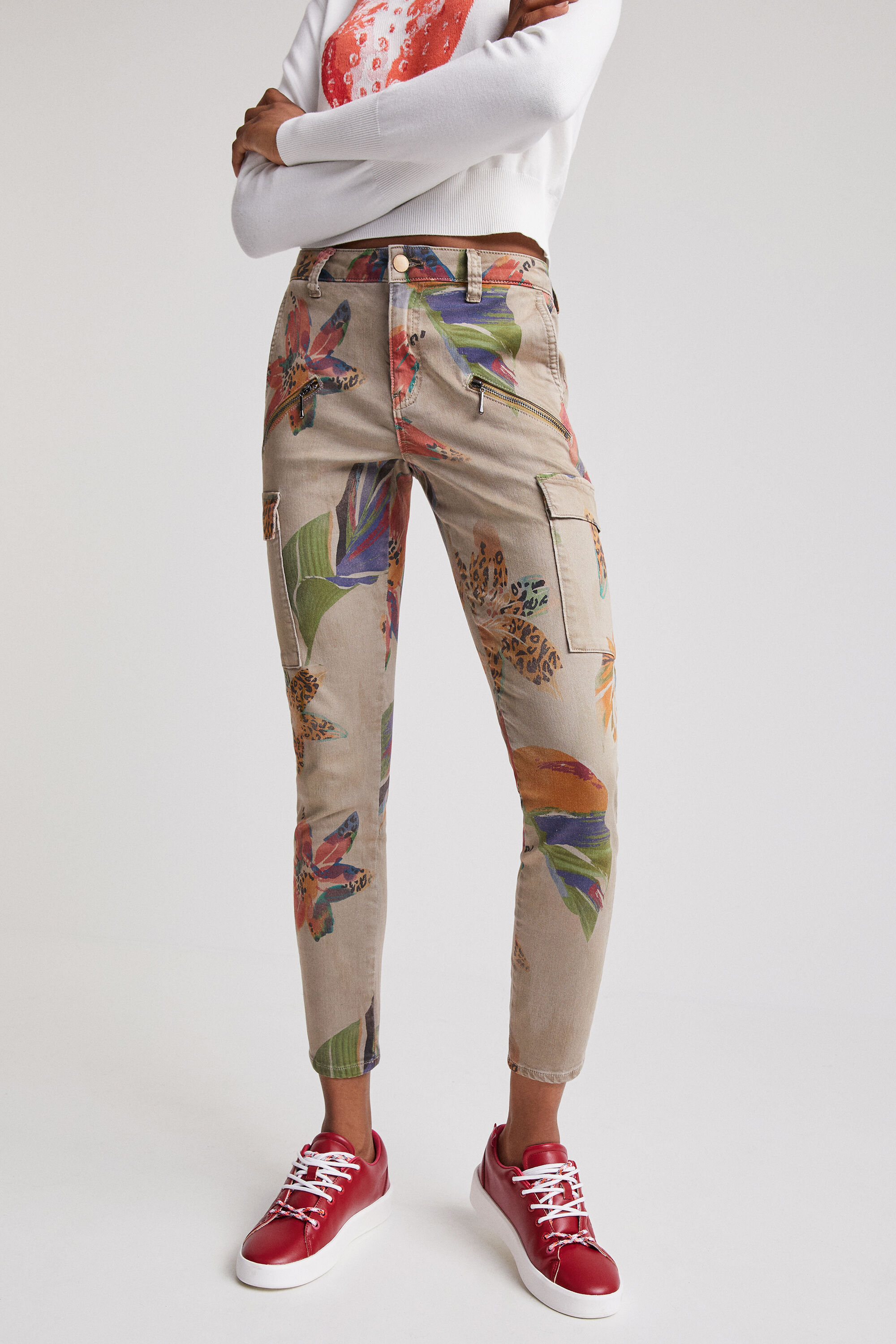 Pantalon cargo camoflower