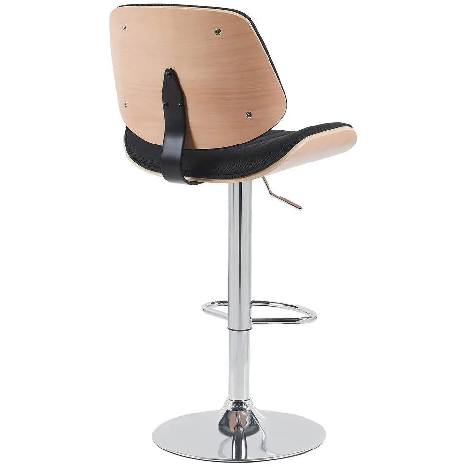 CLP Barkruk Clawson chroom Frame - Stof - natura/zwart
