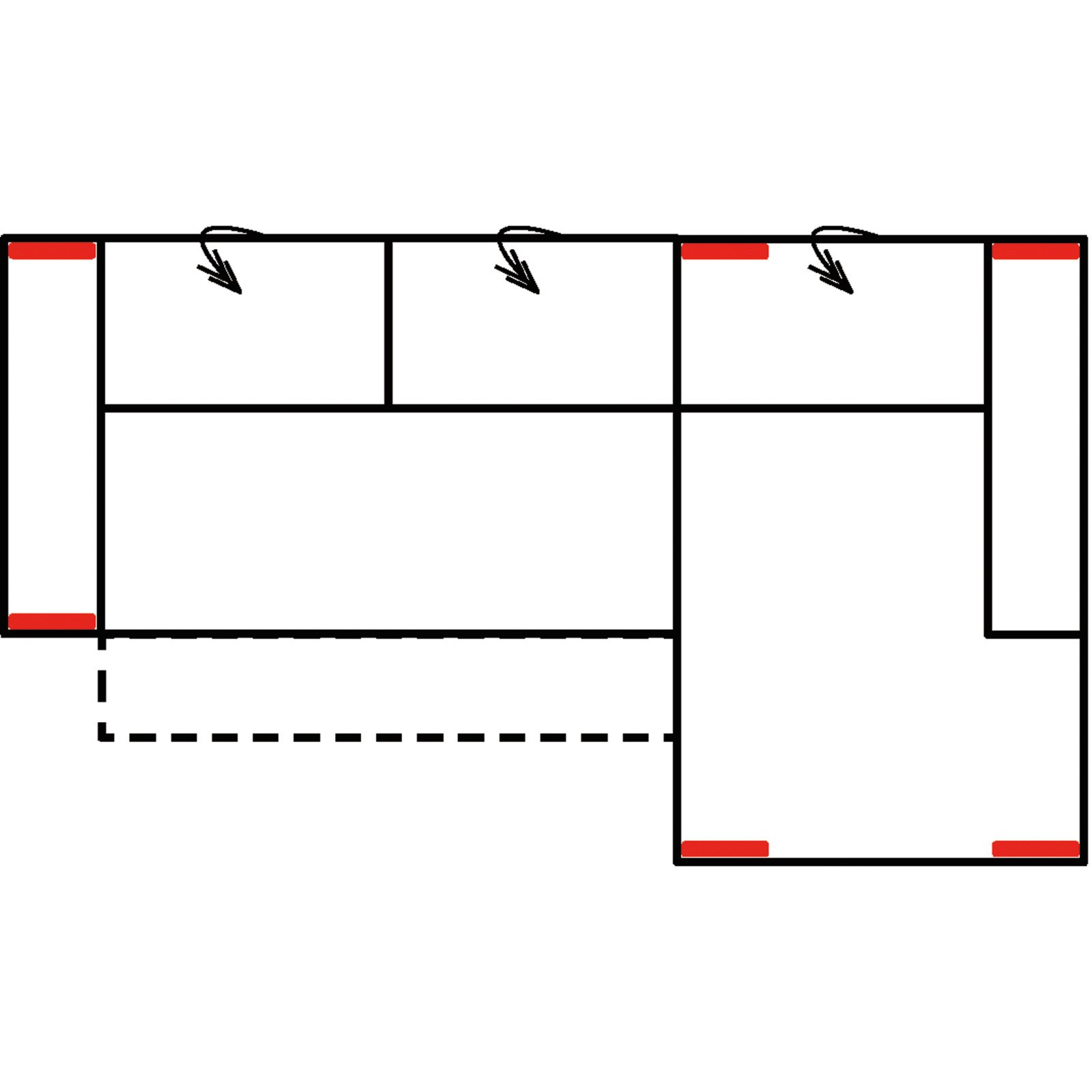 Ecksofa Grazia, Microfaser silver-beige, Recamière rechts