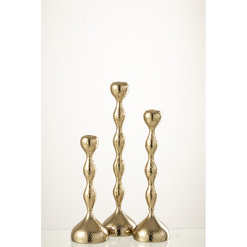 Set de 3 chandeliers en métal or 9x9x39 cm